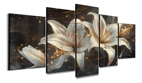 Conjunto Quadros Decorativos Mosaico Flores Floral Abstrato