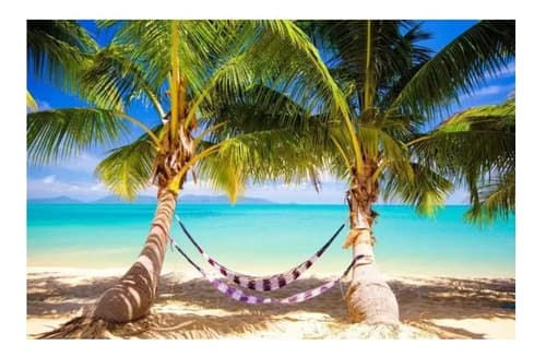 Quadro Decorativo Para Sala Praia Mar Azul 130x70 Grande