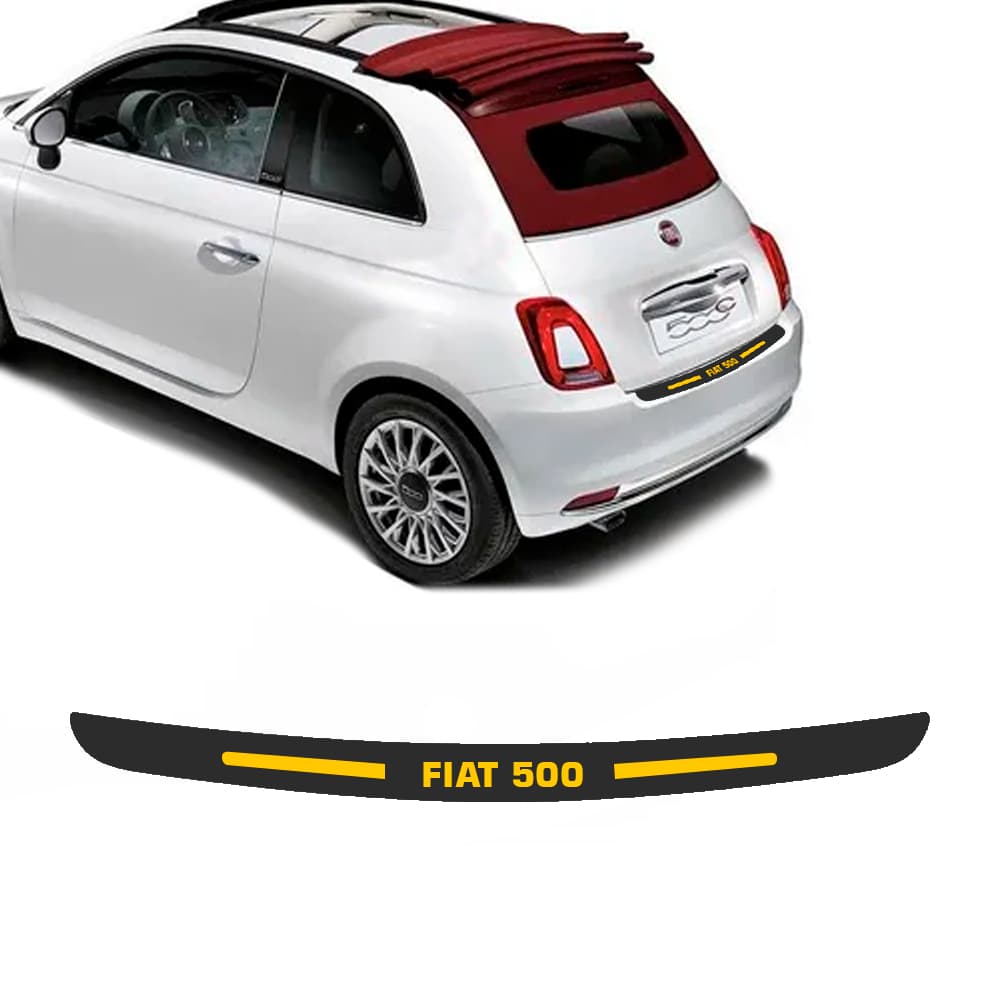 SOLEIRA DE PORTA MALA PARA CARRO ADESIVO FIAT 500 PERSONALIZADO