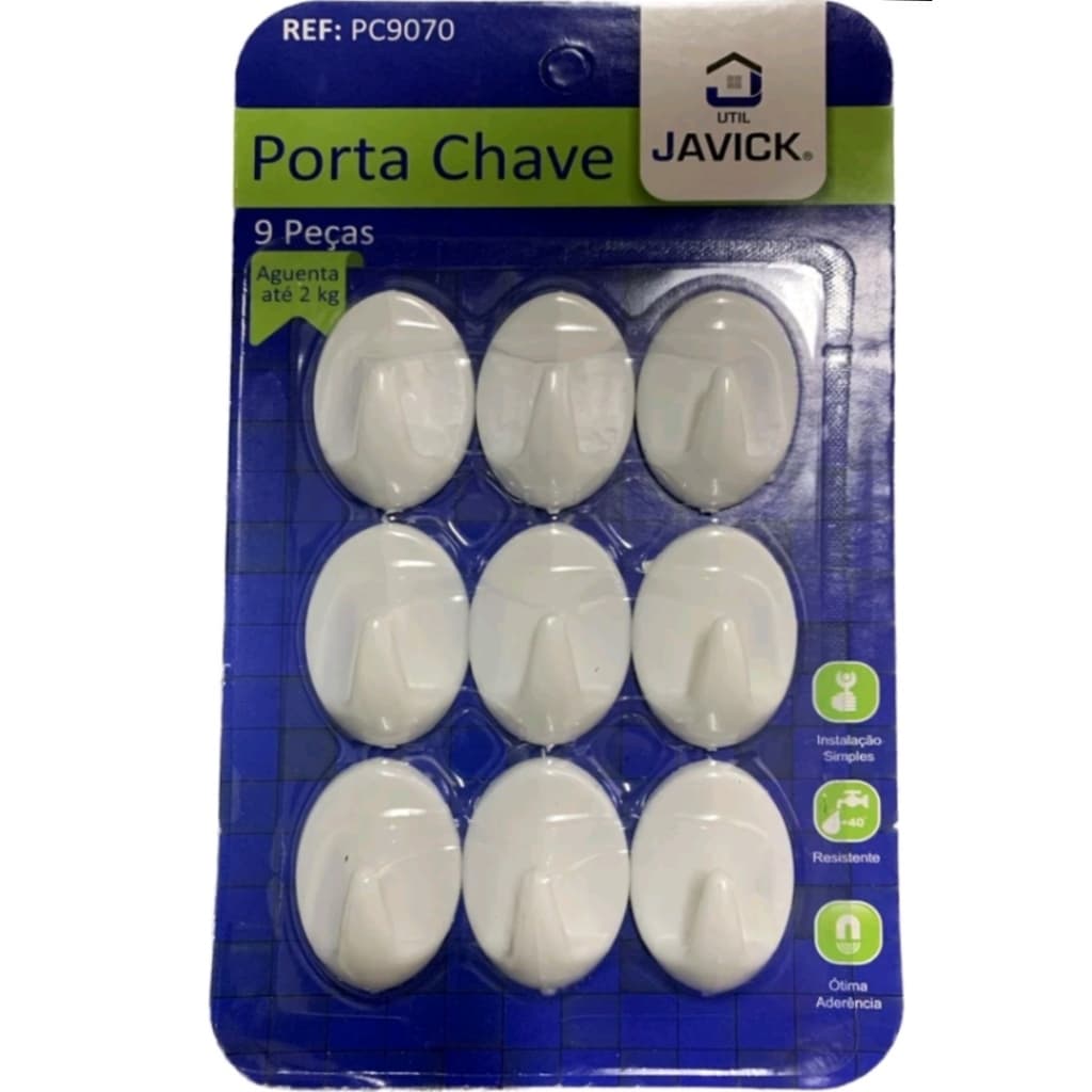 PROMOCAO PORTA CHAVES GANCHO PLASTICO CONJUNTO COM 9 PECAS ATE DOIS KG