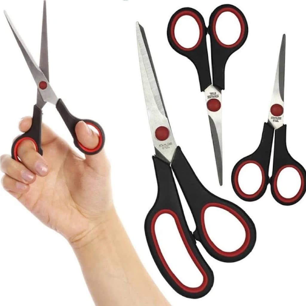 PROMOCAO Kit 3 tesouras Aco Inox 5,5 + 6,5 + 9,5 Polegadas