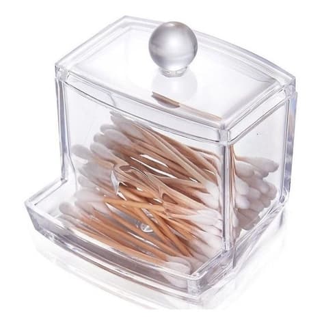 PROMOCAO Porta Cotonetes Acrilico 9x6x9 para Banheiro Quarto Bebe