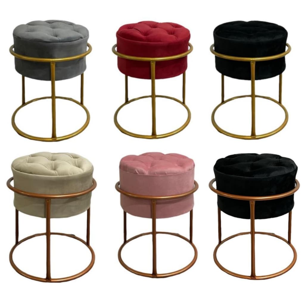 Banqueta Puff Capitonê Modelo Argola Luxo Várias Cores
