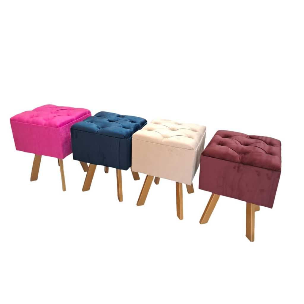 Puff Botton Retrô Designer Vintage - Acabamento Prime Premium