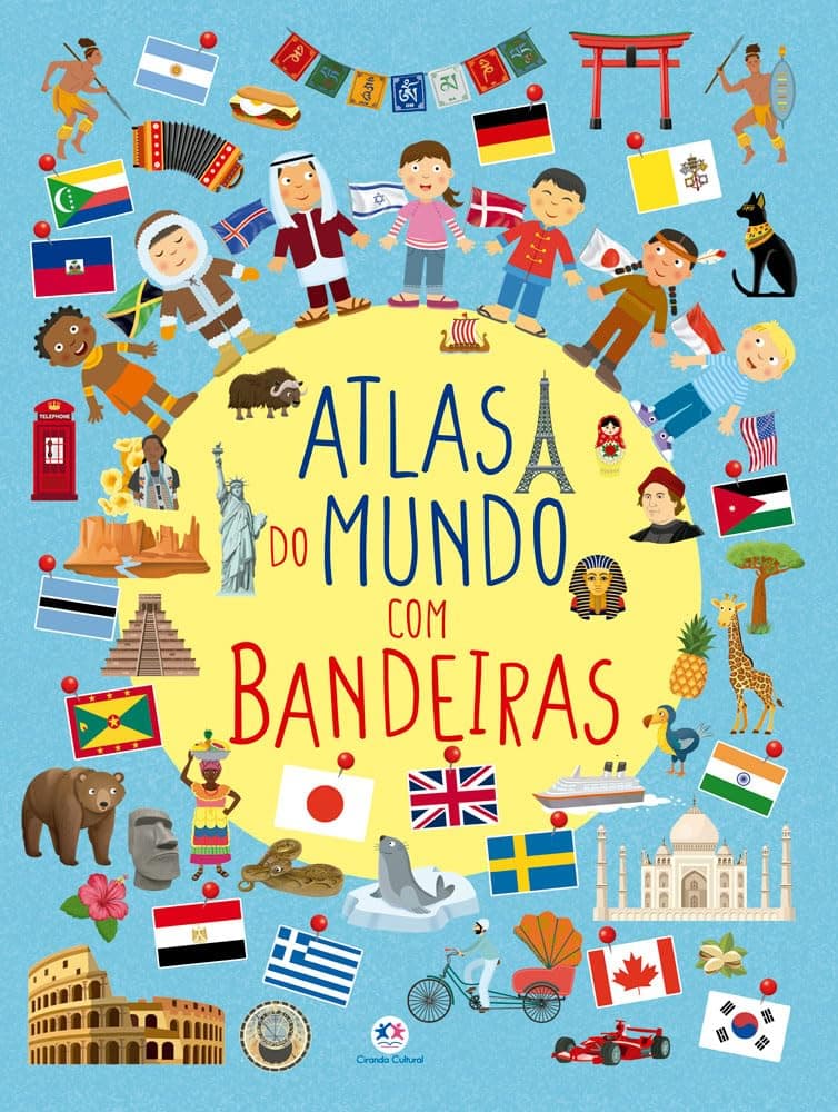 Livro Atlas Do Mundo Com Bandeiras Capa Dura