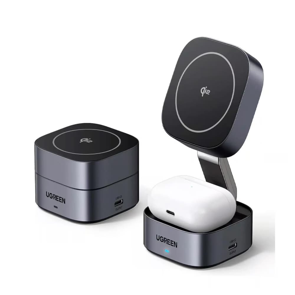 Carregador Magnético Sem Fio 2 em 1 Ugreen 15W Preto