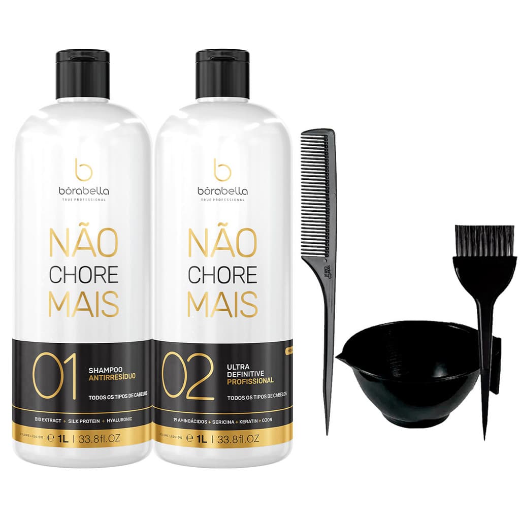 Kit Borabella Original Não Chore Mais 2x1L + Cumbuca/Pente Fino