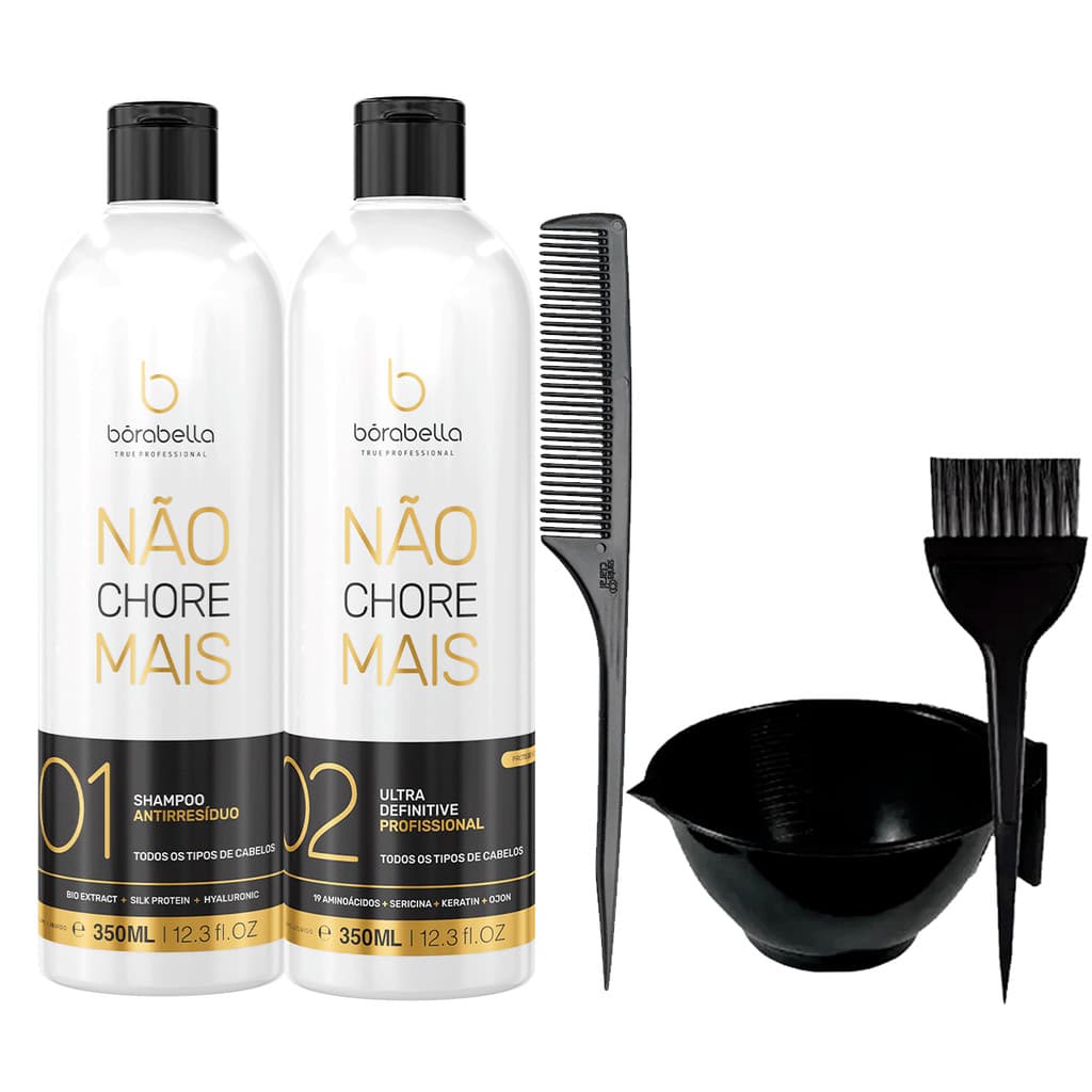 Kit Não Chore Mais Borabella Original 2x350ml + Cumbuca + Pente Fino