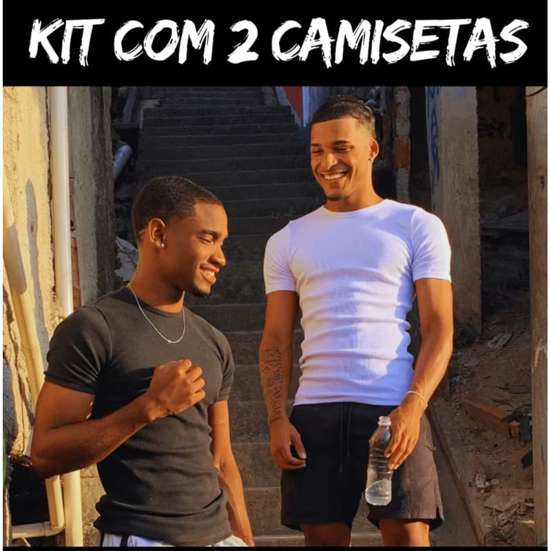 Kit 2 Camisetas Americana em tecido canelado