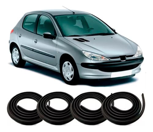 Kit Borracha Vedação 4 Portas Peugeot 206 207 306
