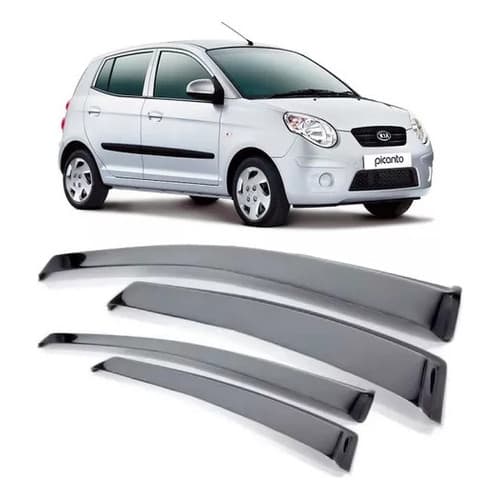 Calha De Chuva Acrilica Fumê Picanto 2010 A 2011 4 Portas Promoção Ecoflex Aguenta Fortes Chuvas