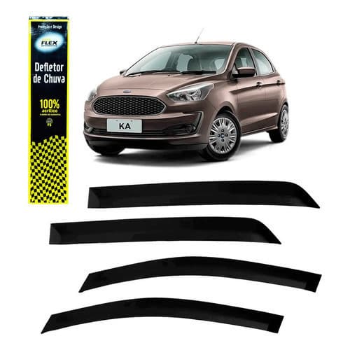 Calha De Chuva Fumê Slim Ka Hatch 2014 A 2015 4 Portas Promoção Ecoflex Aguenta Fortes Chuvas