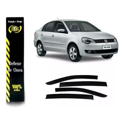 Calha De Chuva Acrilica Fumê Sedan 2003 A 2016 4 Portas Promoção Ecoflex Aguenta Fortes Chuvas