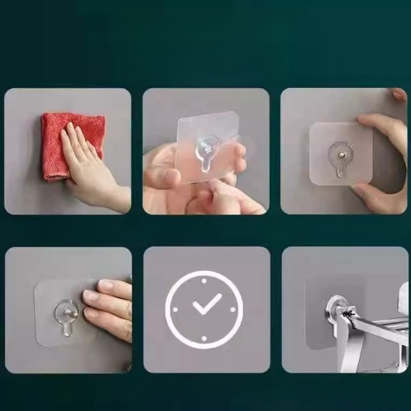 20 Uni 8Mm Gancho De Parede Adesivo Multiuso Para Pendurar Quadros UtensíLios De Cozinha Banheiros