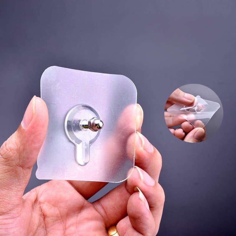6 Pcs 8Mm Gancho Adesivo Parede Transparente Multifuncional Autocolante