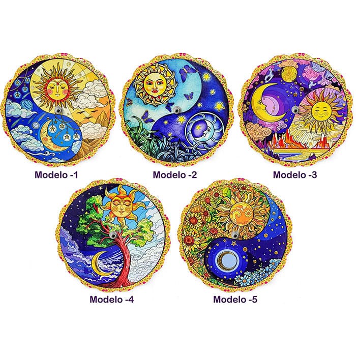 Incensário Sol e Lua Porcelana Decoração Esotérica Magia Equilíbrio Energético