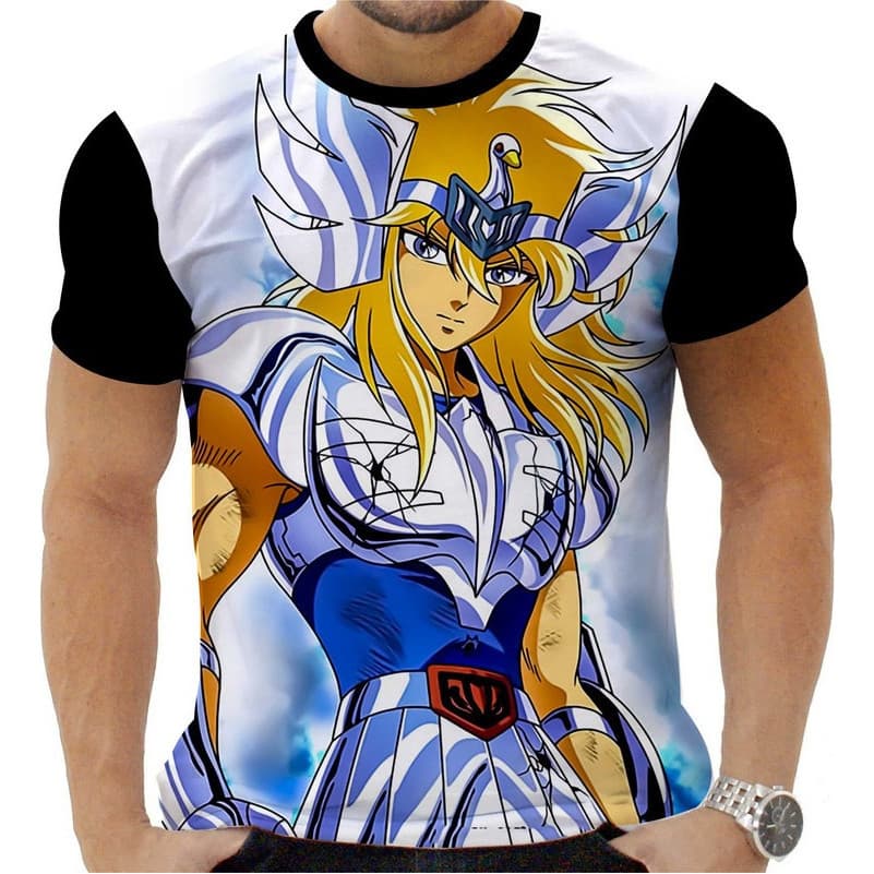 Camiseta Camisa Cavaleiros Do Zodíaco Hyoga De Cisne 7 HTPX