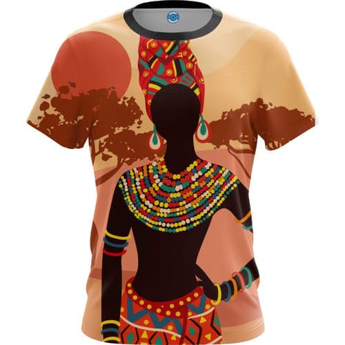 Camisa Camiseta Africa Turbante CP Cultura Dashiki Origens Estampada Africana Tribal Unissex