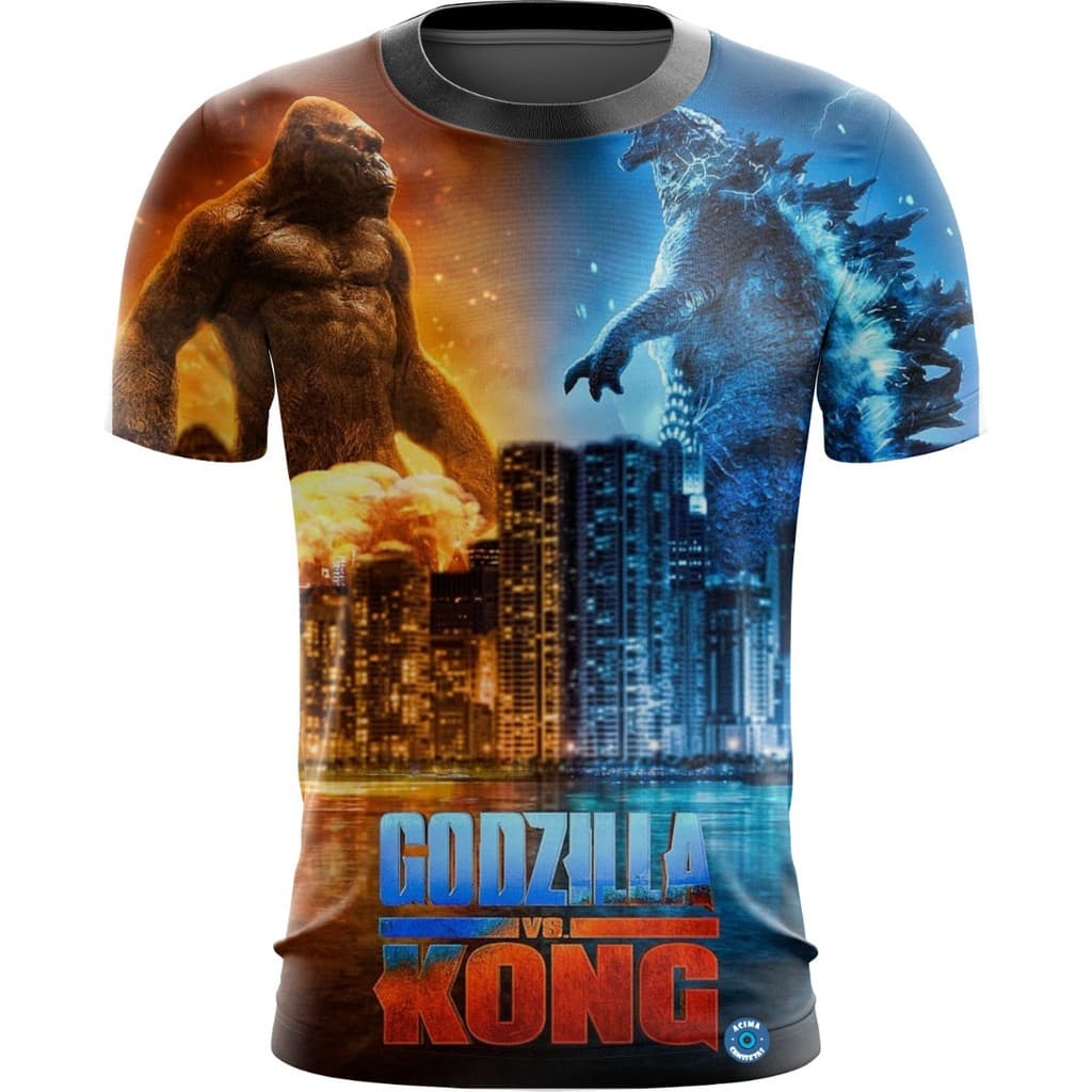 Camiseta Camisa King Kong Vs Godzilla Filmes Exclusivas 3