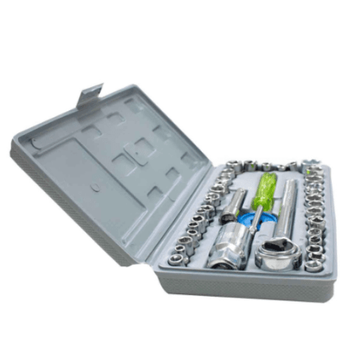 Kit Jogo De Chave De Catraca Reversível Com Soquetes - 40 Peças + Maleta Equipa Tools