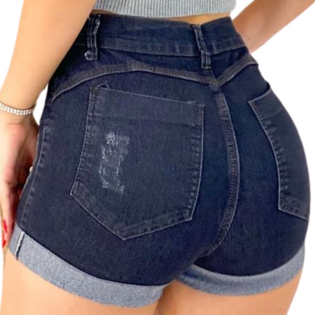 Short Jeans Feminino Plus Size , Short Jeans Blogueirinha Azul , Bermuda Jeans Feminina 36 ao 48 GG