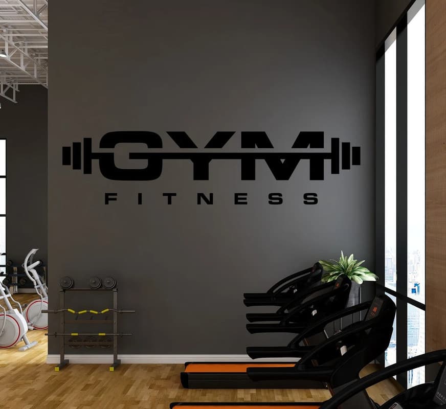 ADESIVO DECORATIVO DE PAREDE PREMIUM ACADEMIA E MUSCULAÇÃO  - 291