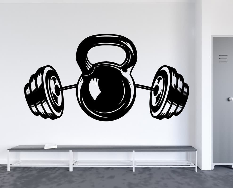 ADESIVO DECORATIVO DE PAREDE PREMIUM ACADEMIA E MUSCULAÇÃO  - 861