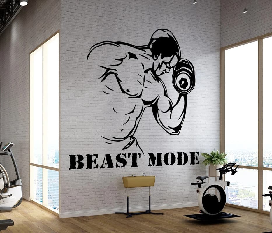 ADESIVO DECORATIVO DE PAREDE PREMIUM ACADEMIA E MUSCULAÇÃO  - 181