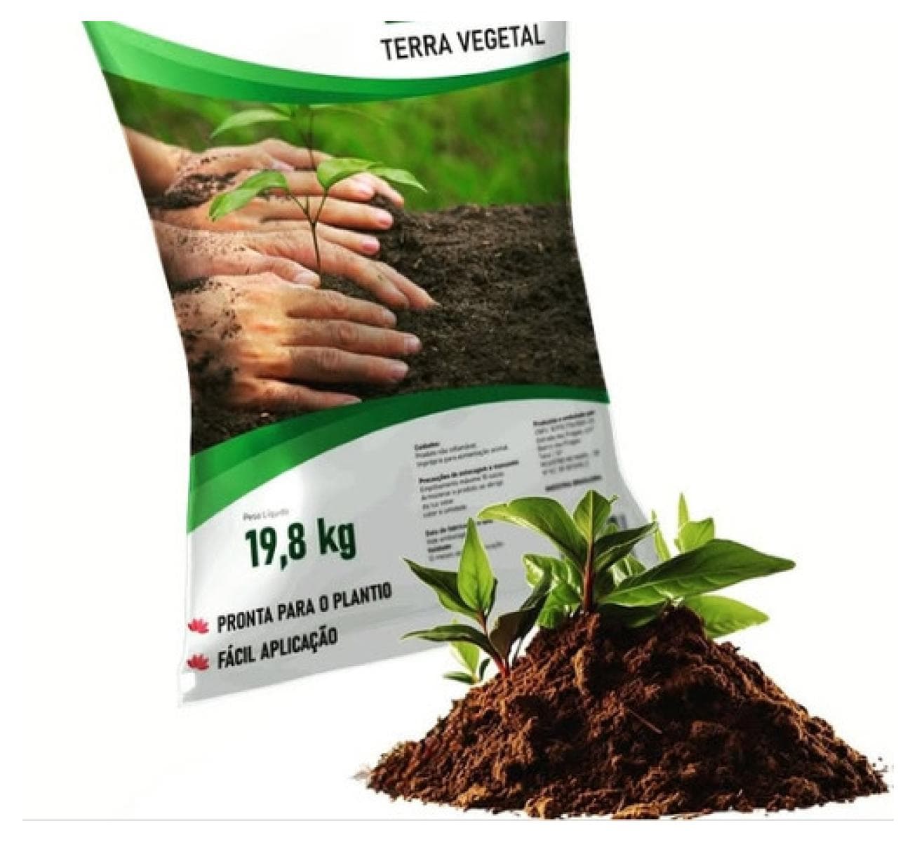 Terra Vegetal 19,8 Kg Adubada P Plantas  Envio Imediato