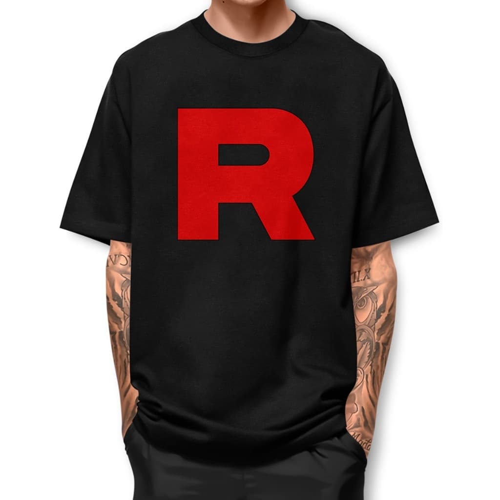Camiseta POKE Rocket Equipe Camisa unissex premium 100% algodão estilo WPJ1