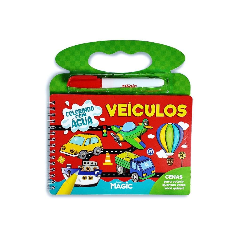 Livro Colorindo Com Agua Veiculos