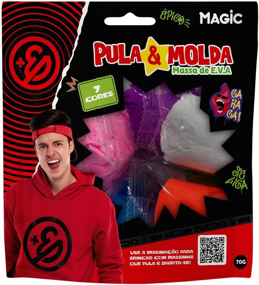 Livro Massa Pula E Molda Enaldinho - 7 Cores Sortidas, 70G De Diversao