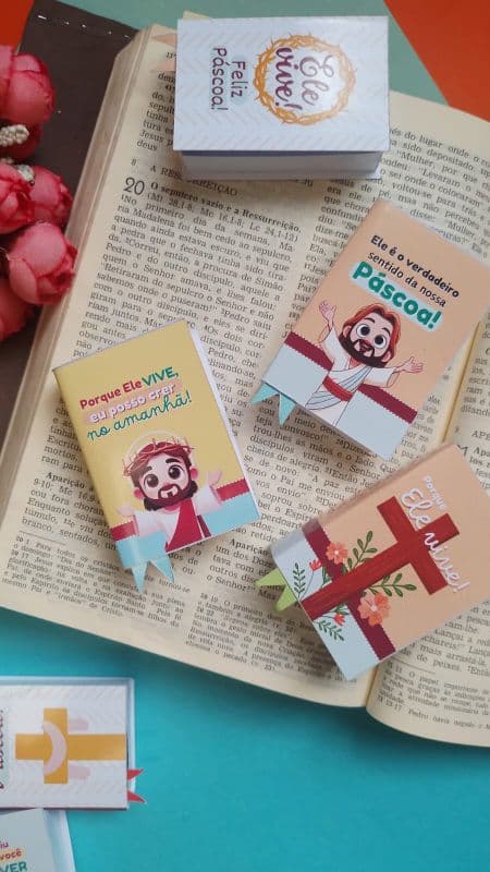ENVIO RÁPIDO- Mini biblia bis Páscoa- Porta bis Páscoa- Biblia- Páscoa- Páscoa cristã-Lembrancinhas- igreja- Páscoa