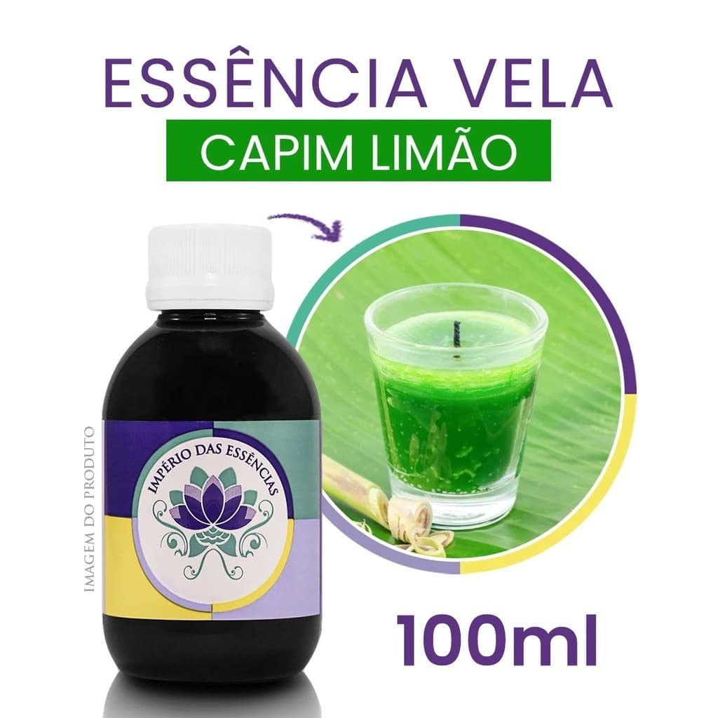 Essência Vela Capim Limão (100ml) Para Velas Artesanais Aromáticas