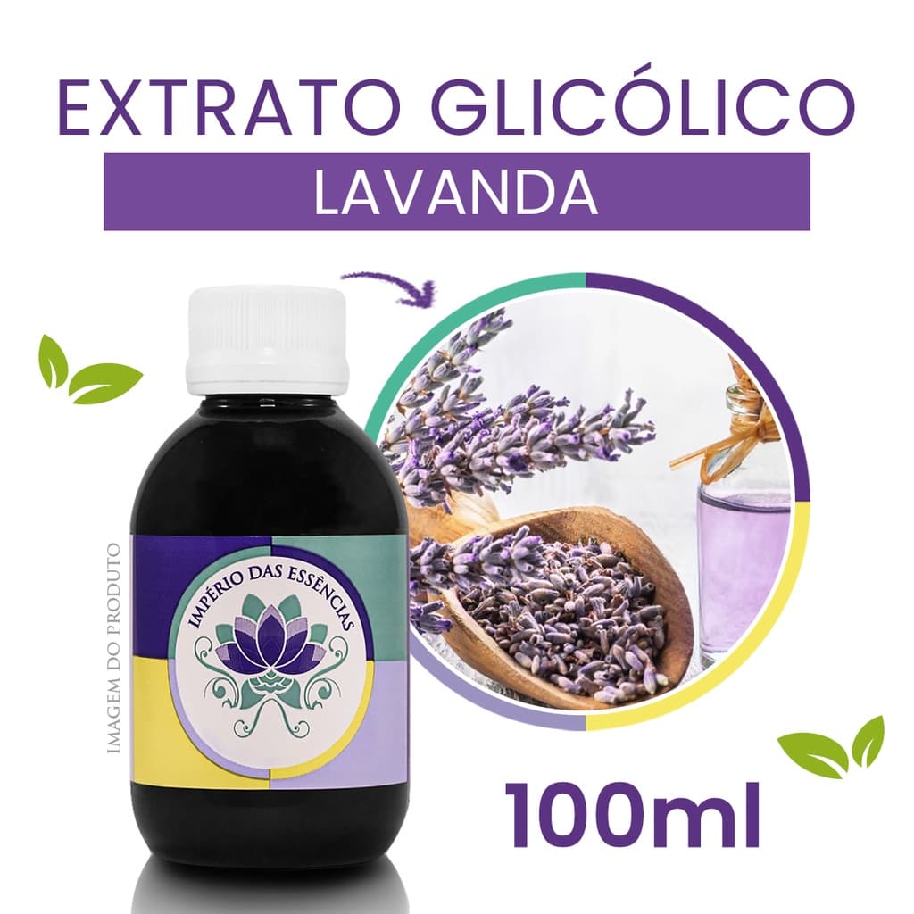 Extrato Glicólico de Lavanda (Alfazema) | p/ Cosméticos | Ação Calmante, Cicatrizante e Refrescante