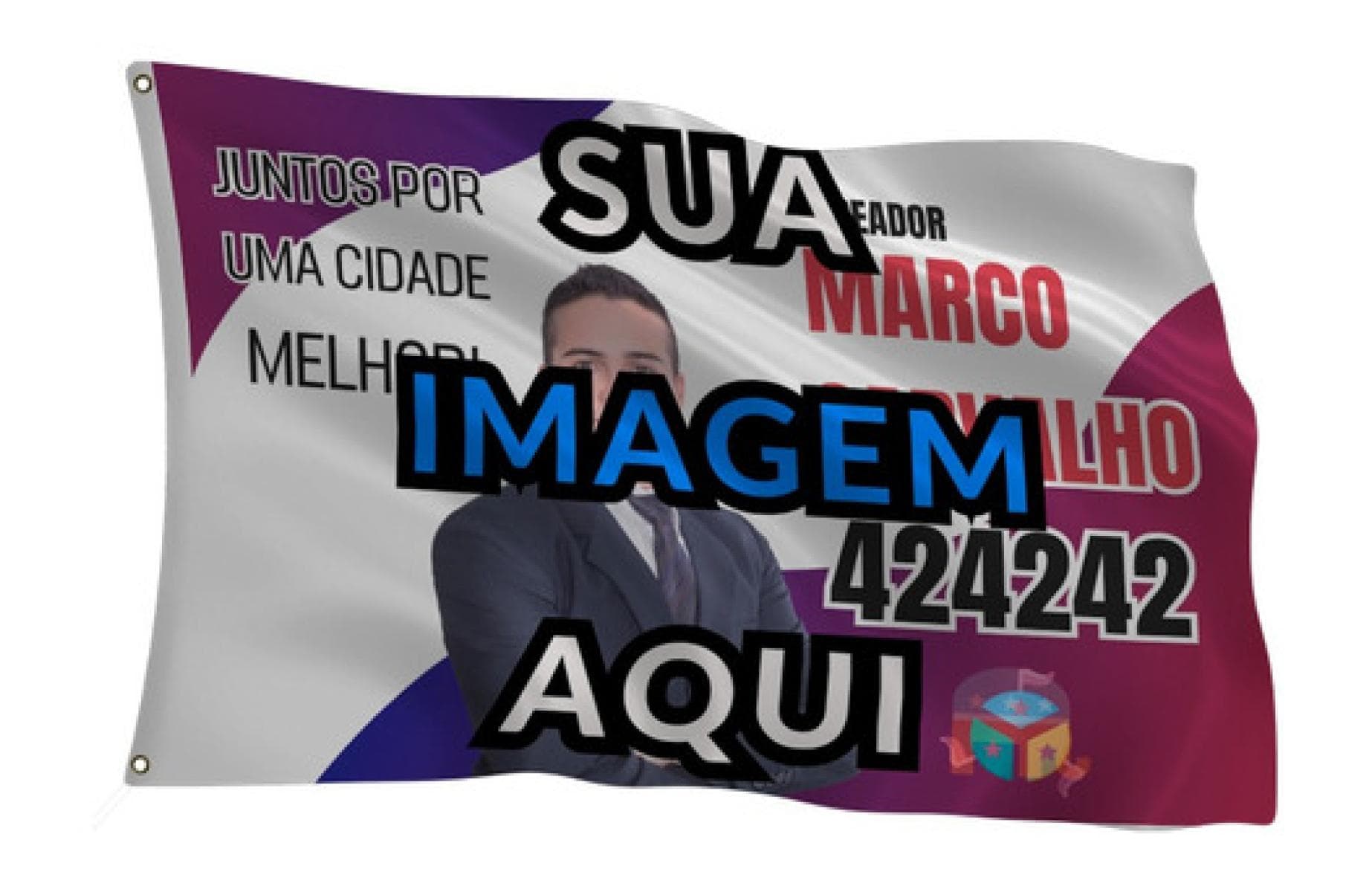 Bandeira Imagem Eleição 2024 Manifestação Com Ilhós 110x065