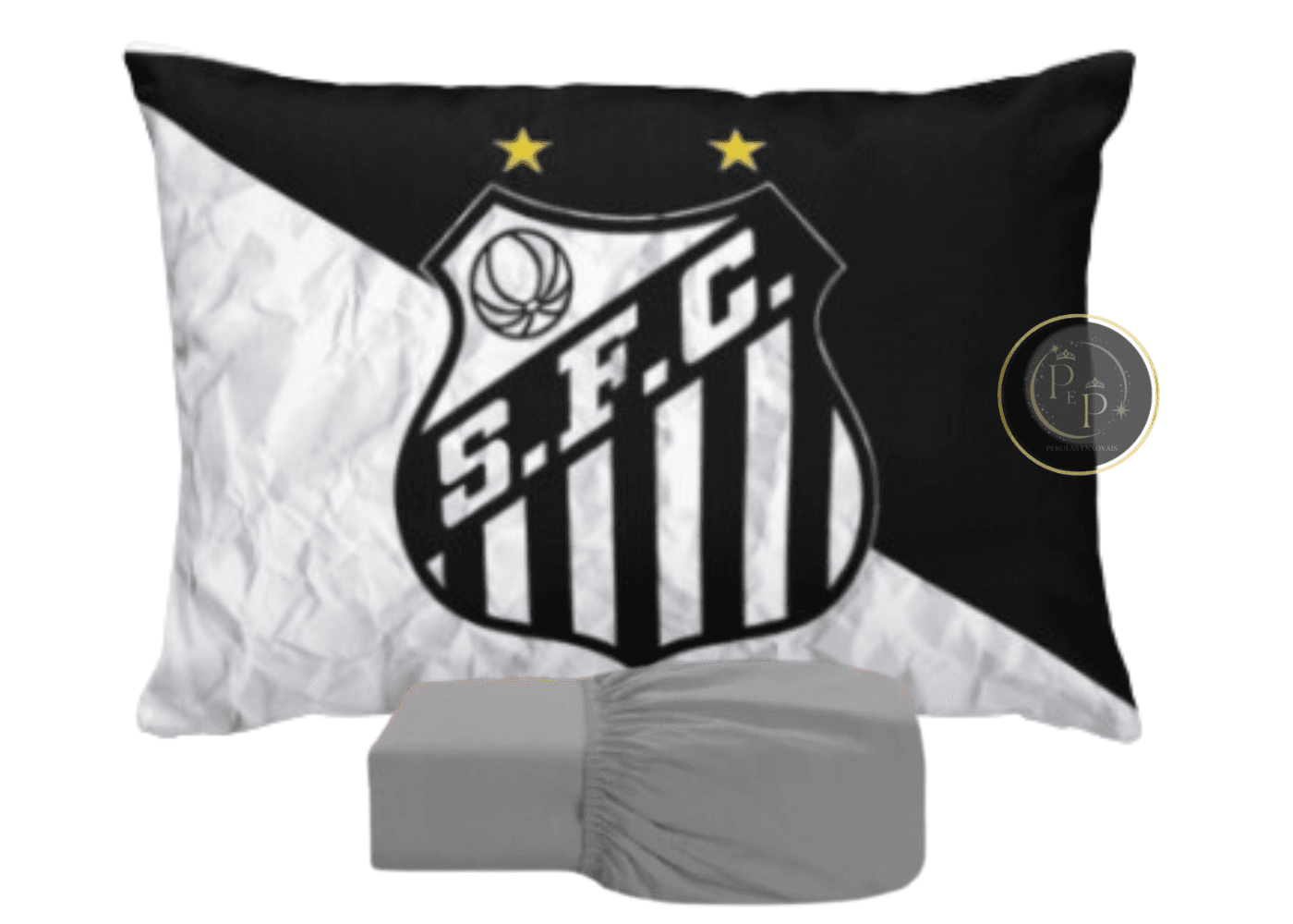 JOGO DE LENÇOL INFANTIL DE LUXO SANTOS FC FRONHA TRAVESSEIRO LENÇOL DE ELASTICO SOLTEIRO