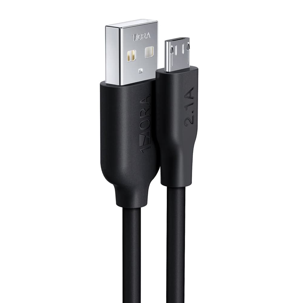 Cabo Usb A p/Micro Usb 1Hora 2.1A Macho/Macho 1M Preto