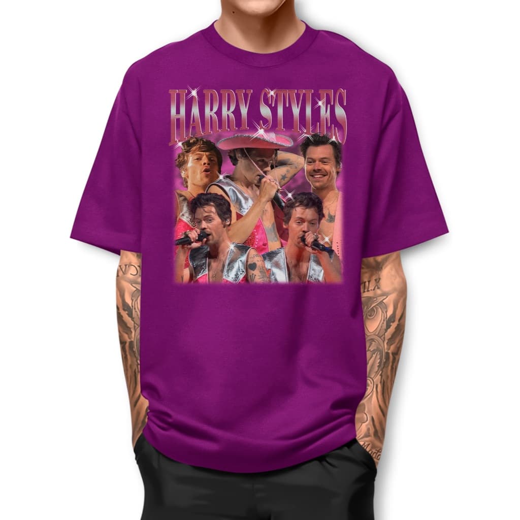 Camiseta HARRY STYLES PINK Camisa Estampada Street 100% Algodão