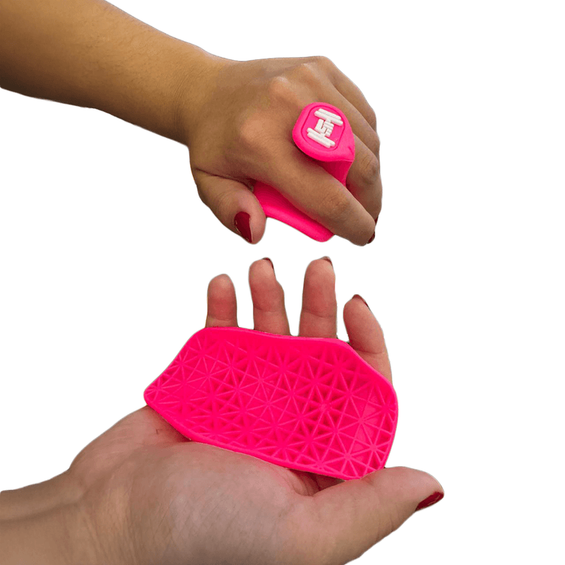 Capinha Luva Para Alongamento Academia Seguro Testado Antiqueda Antiderrapante Cor Rosa Neon