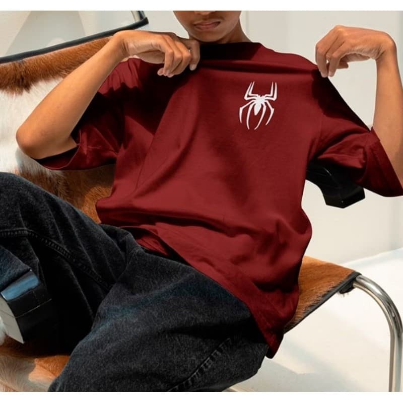 Camiseta Masculina Aranha Camisa 100% Algodão Estampada Confortável Regular
