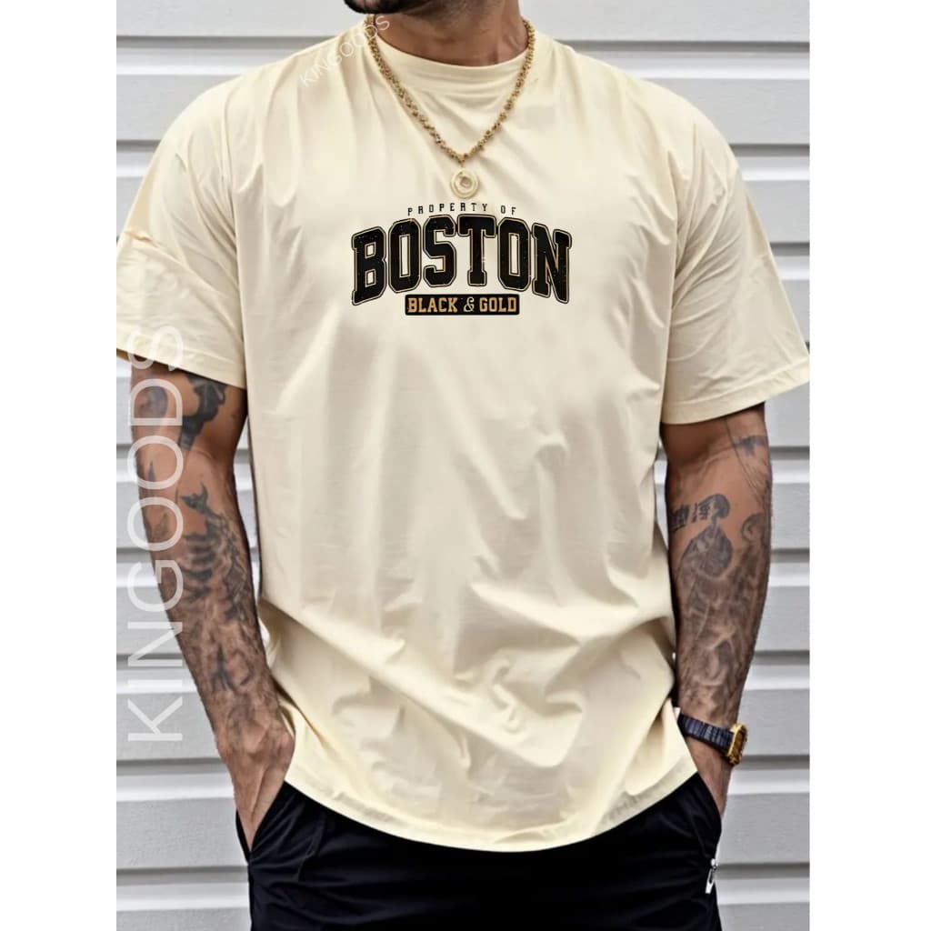 Camiseta Masculina black Boston Camisa Estampada 100% algodão