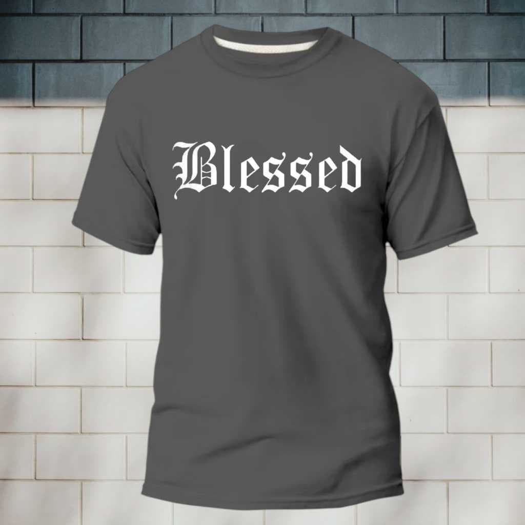 Camiseta Masculina Blessed Diverse Camisa Regular Streetwear Estampada 100% Algodão