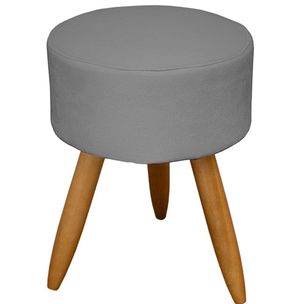 Puff Liso Redondo Moderno Decorativo Resistente Pés Palito