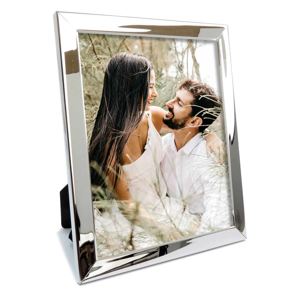Porta Retrato Foto 20x25 Moldura Prata Borda - Brilho