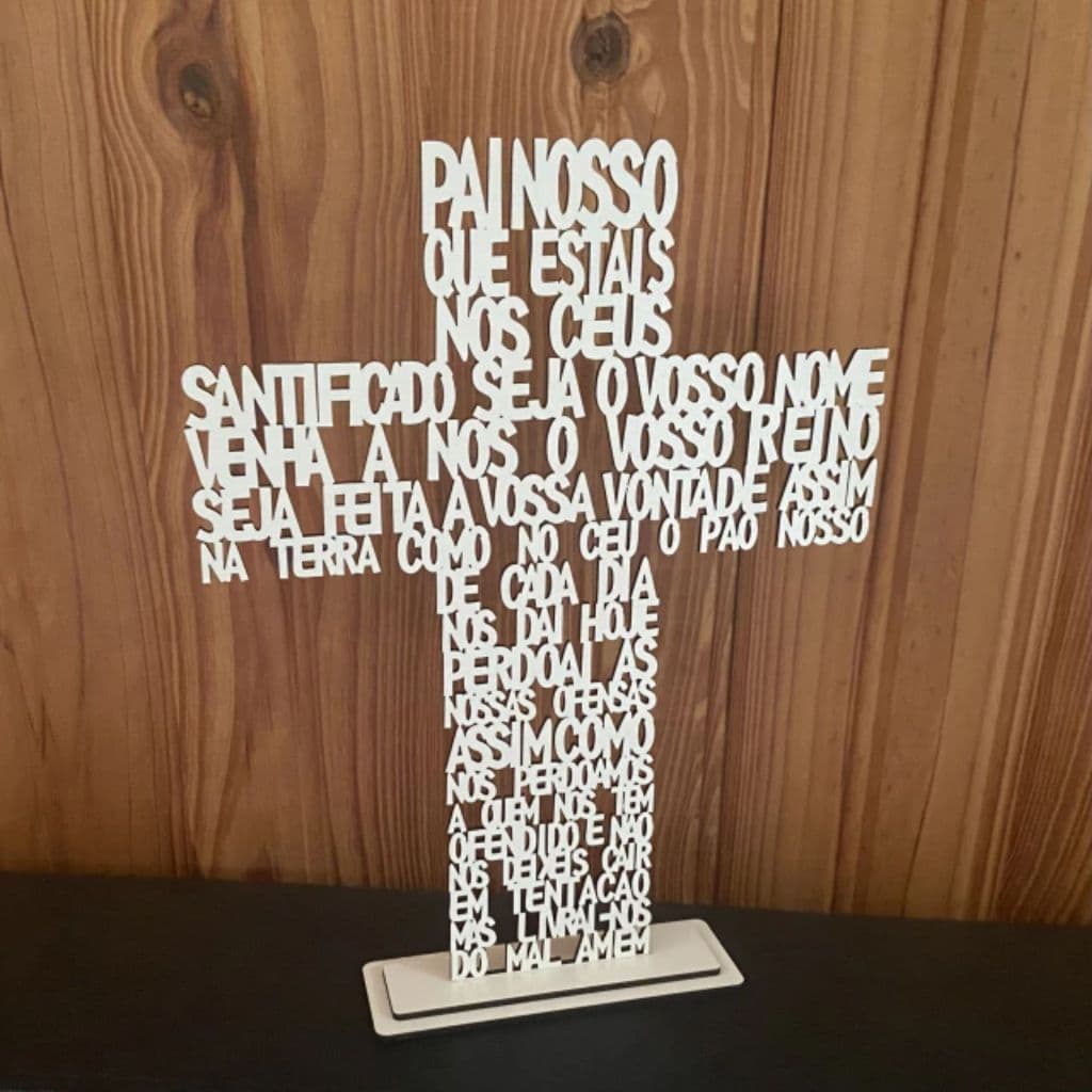 Kit Cruz Pai Nosso para Lembrancinha Religiosa - Primeira Eucaristia, Crisma e Eventos.