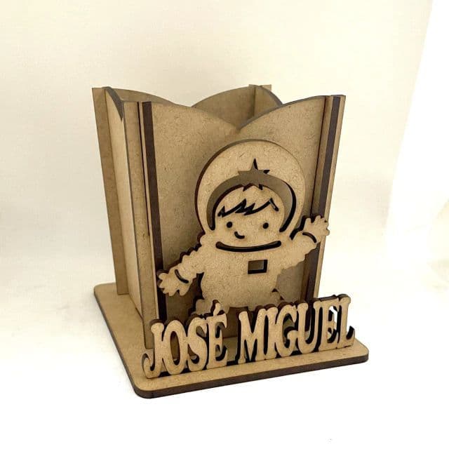 Kit Porta Caneta - Lembrancinha de Aniversário e Chá de Bebê Personalizado MDF
