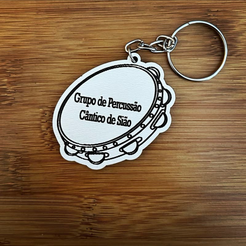 Kit Chaveiros MDF Pandeiro Cântico Sião - Lembrancinha Religiosa
