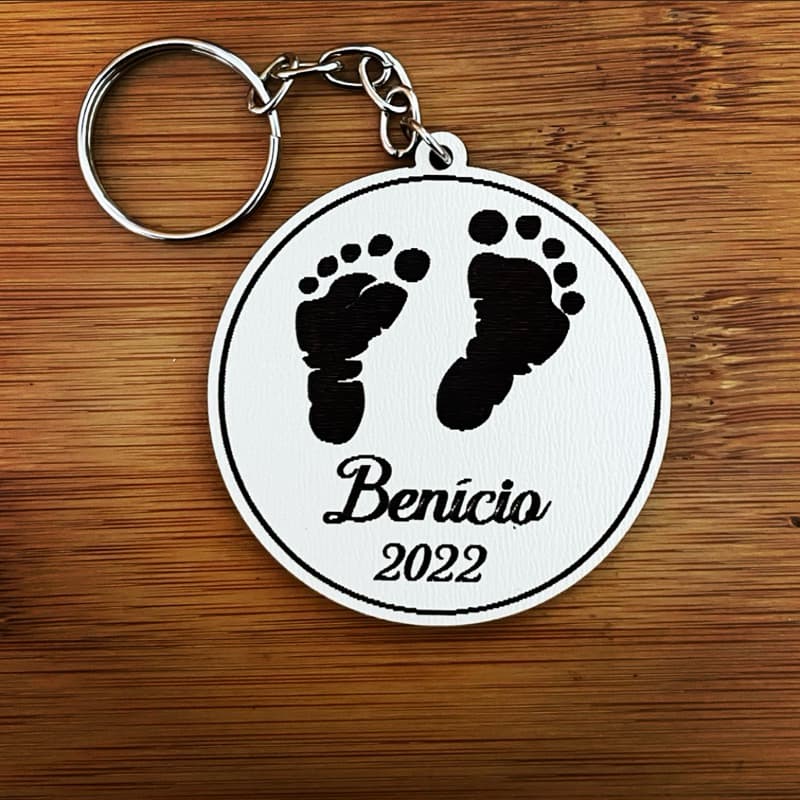 Kit Chaveiros MDF Pezinho – Lembrancinha Chá de Bebê e Chá de Fraldas