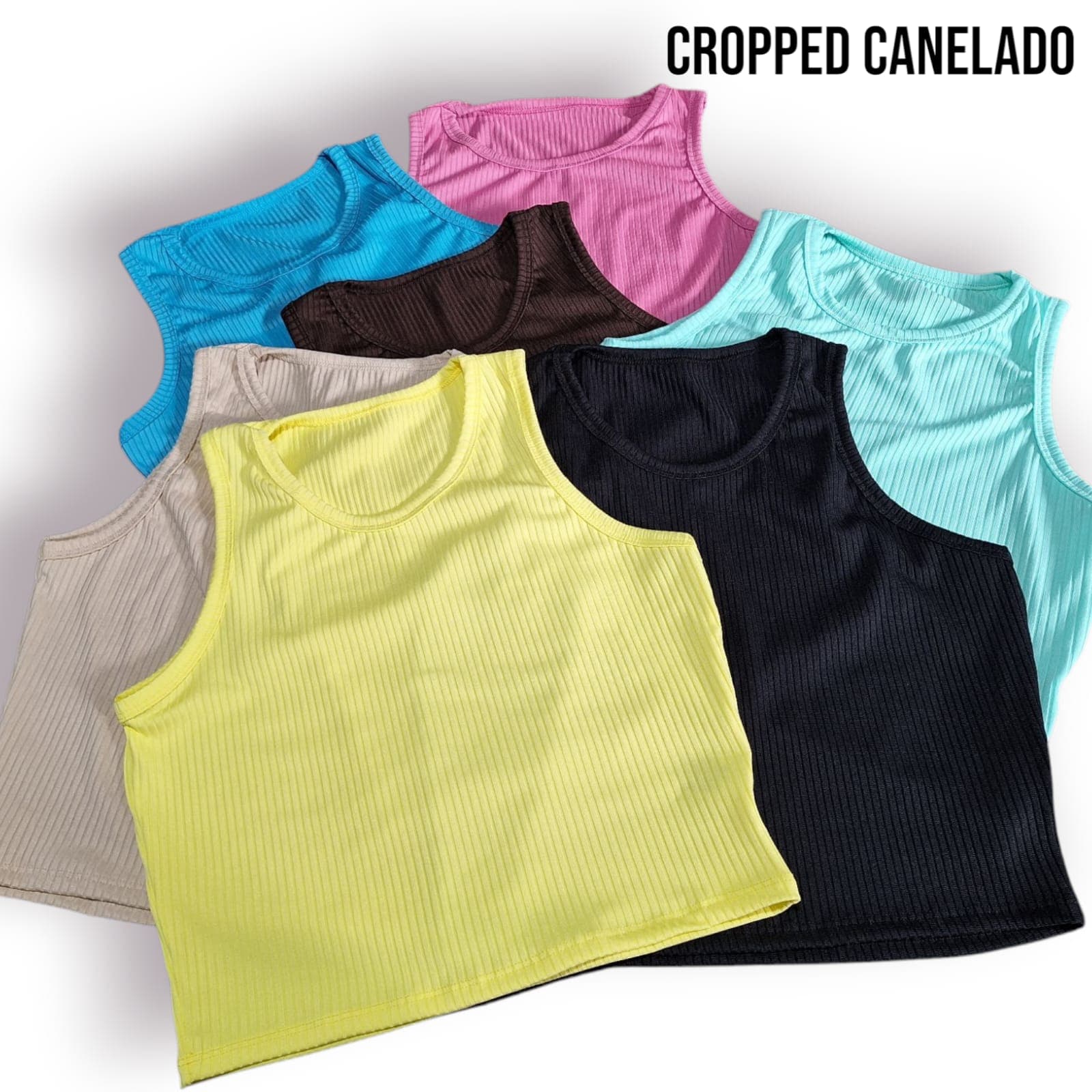 Kit 3 Cropped Canelado Moda Feminina Veste do 40 ao 44